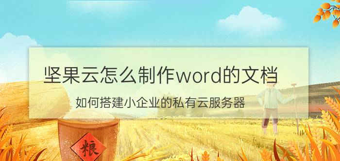 坚果云怎么制作word的文档 如何搭建小企业的私有云服务器？